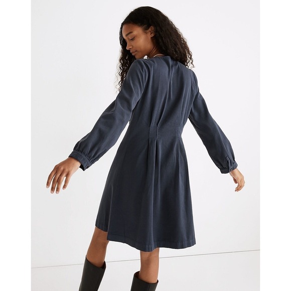 Madewell Corduroy‎ Button-Front Mini Dress Navy Blue NB356 Womens Size 2 - Picture 3 of 8